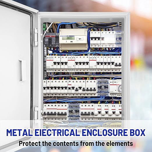 Outdoor Electrical Box 20 x 16x 8''D NEMA 4X Enclosure Steel Box, Waterproof &