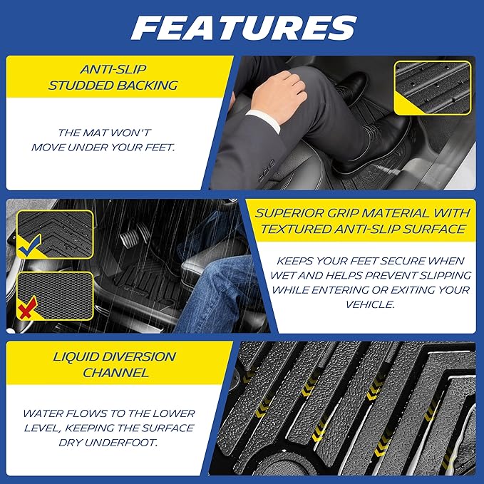 Michelin Vehicle Mats, Premier Series All-Weather TPE Custom Fit Liner for Honda Accord Gasoline & Hybrid 2018-2022 Floor Mats A(3 Piece)