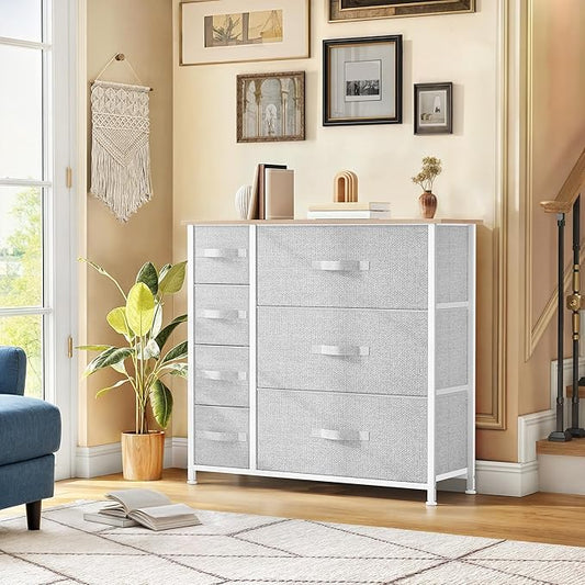 DWVO Dresser for Bedroom, 7 Drawers Fabric Dresser, Organizer Unit for Living