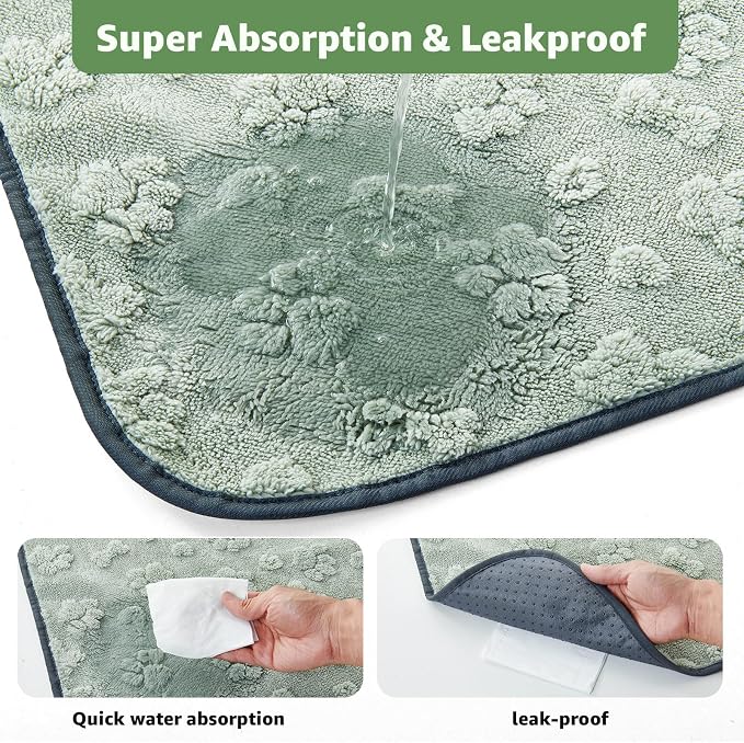 LOOBANI Washable Puppy Pads, 18"x24" Reusable Pee Pads, 2-Pack | Super Absorbent, Waterproof, Leakproof, Non Slip, For Potty Training, Crates, Floors, Couches, Travel