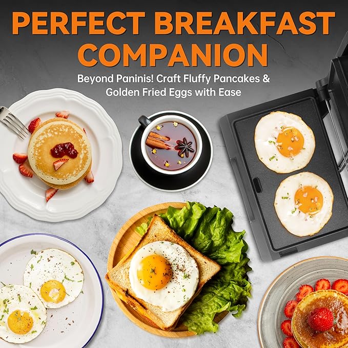 Baker's Friend Mini Panini Press Electric Griddle, 2 Slices of Panini Grill