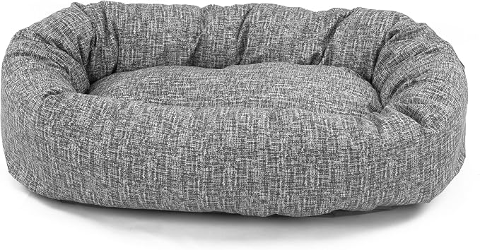 Majestic Pet Bagel Calming Dog Bed 52 in X-Large, Round Washable, Lt. Black | Cozy Soft Fluffy Donut Pet Bed with Spine Support for Head Rest – Anti-Anxiety Comfort for Puppies & Dogs, 52x35x11 Inches