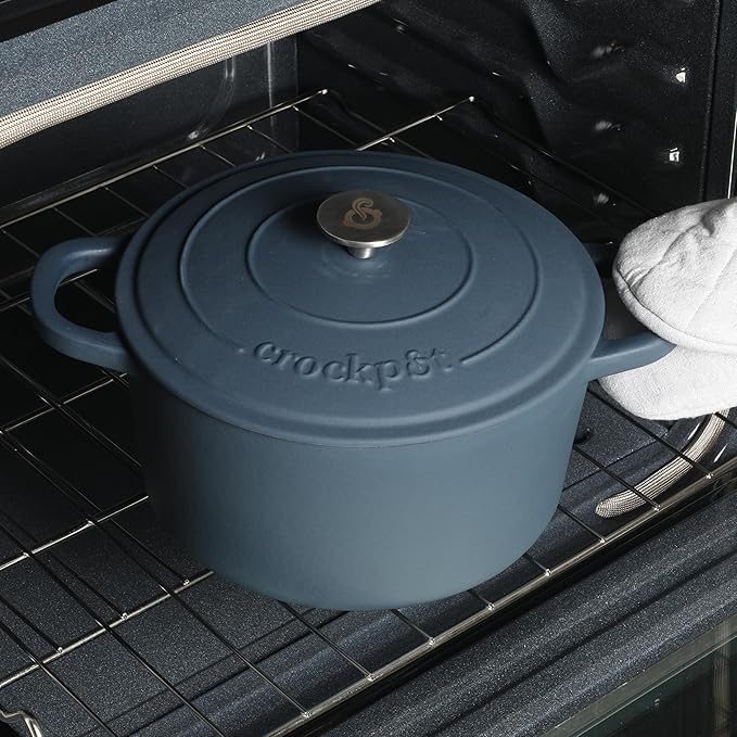 Crock-Pot Artisan 7-Quart Round European Enameled Cast Iron Dutch Oven – Matte