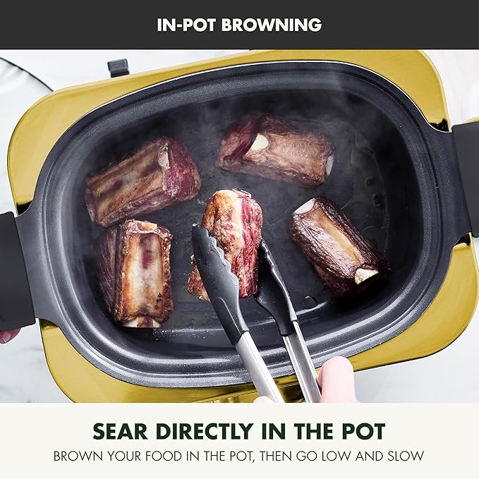 GreenPan Elite 8-in-1 Programmable 6QT Electric Slow Cooker, Dishwasher Safe