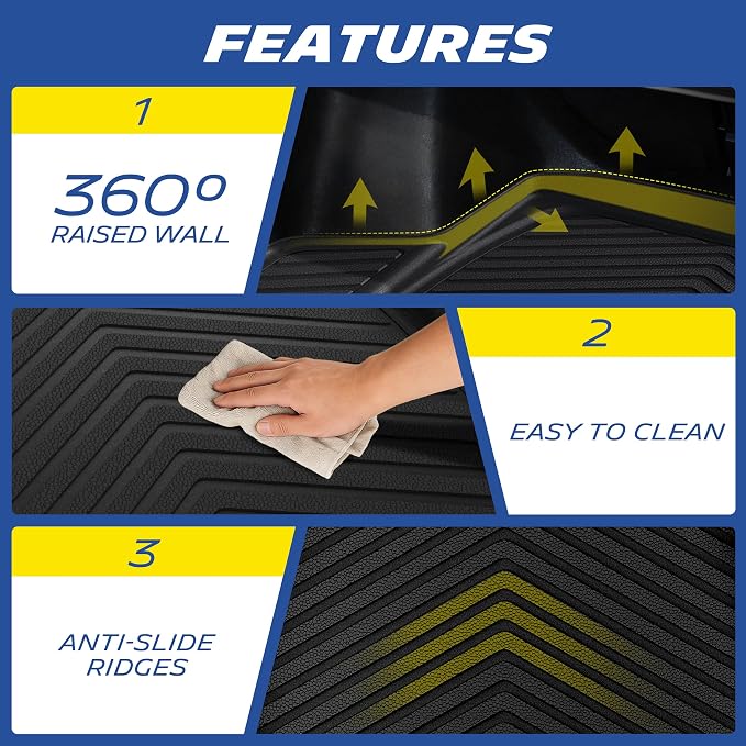 Michelin Vehicle Mat, All-Weather TPE Custom Fit Liner for Tesla Model 3 Trunk Mat 2024-2027(1 Piece), Premier