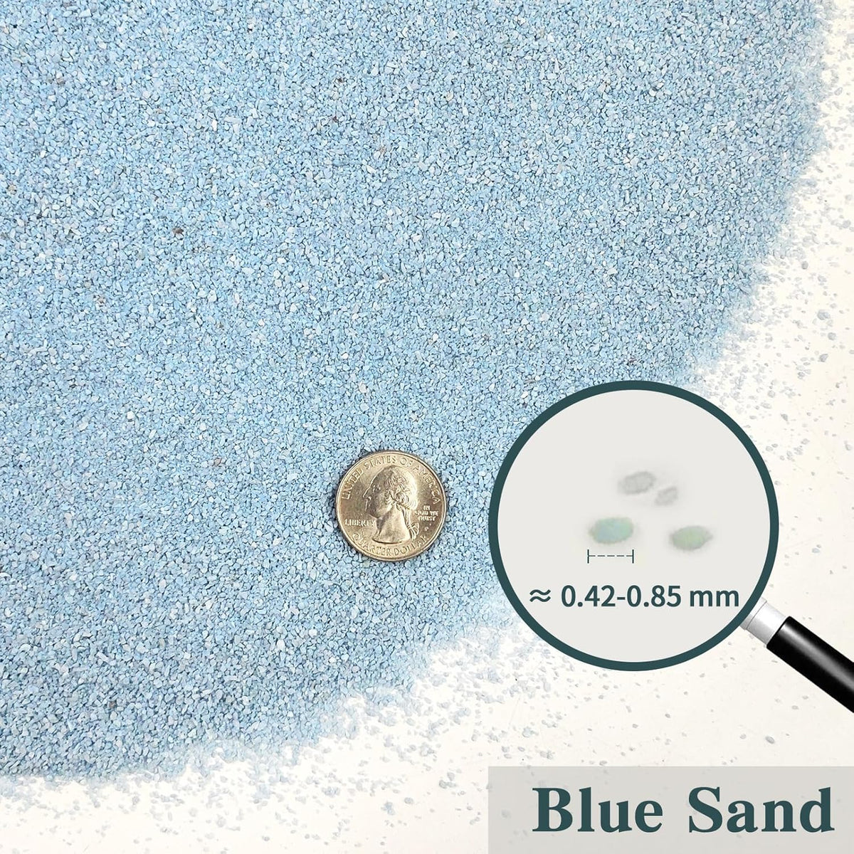 5 lbs Blue Sand, 0.4-0.8 mm Decorative Sand for Aquarium, Fish Tank, Succulents, Candle, Vase, Wedding Ceremony, Arts Crafts and Bowl Fillers
