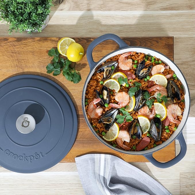 Crock-Pot Artisan 7-Quart Round European Enameled Cast Iron Dutch Oven – Matte