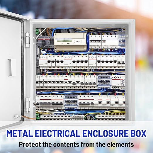 Outdoor Electrical Box 24 x 20 x 8''D NEMA 4X Enclosure Steel Box, Waterproof &
