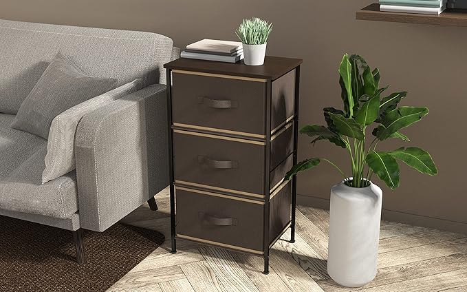 Simple Houseware 3 Drawer Nightstand Dresser