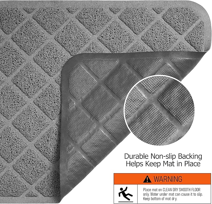Conlun Cat Litter Mat Litter Trapping Mat, 30" x 20" Premium Durable PVC Grid Mesh with Scatter Control, Non-slip, Less Waste Cat Litter Box Mat, Soft on Kitty’s Paws, Urine Waterproof