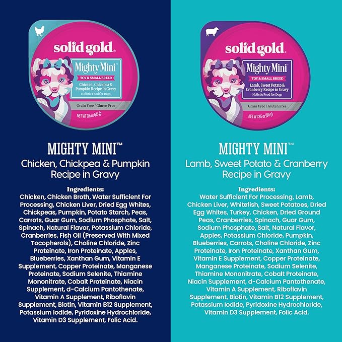 Solid Gold Wet Dog Food for Small Dogs - Grain Free Small Dog Food Wet Recipe w/Chicken, Lamb & Superfoods for Gut Health & Immune Support - for Puppies, Adult & Senior Breeds - 12ct Variety Pack