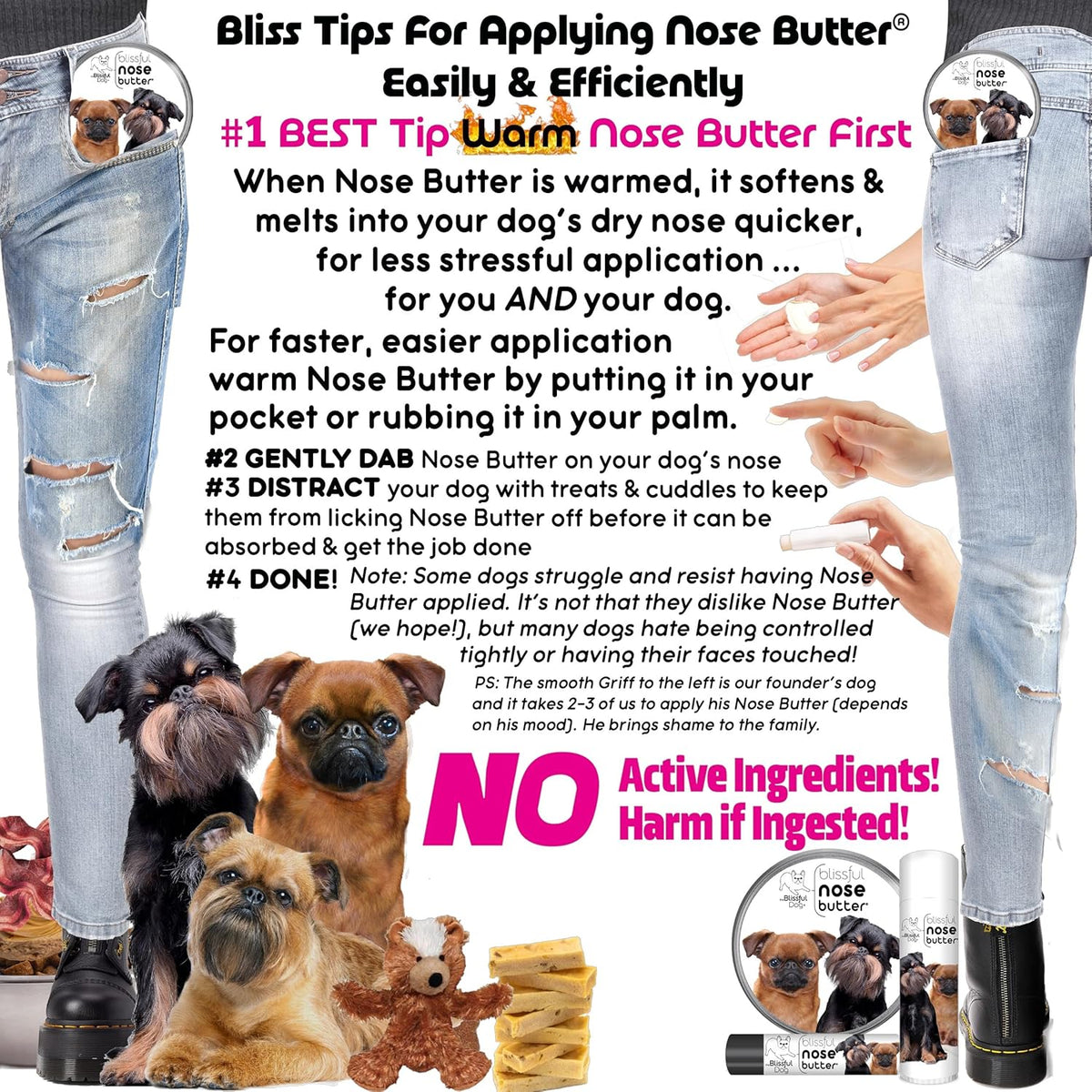 The Blissful Dog Brussels Griffon Unscented Nose Butter, 16oz