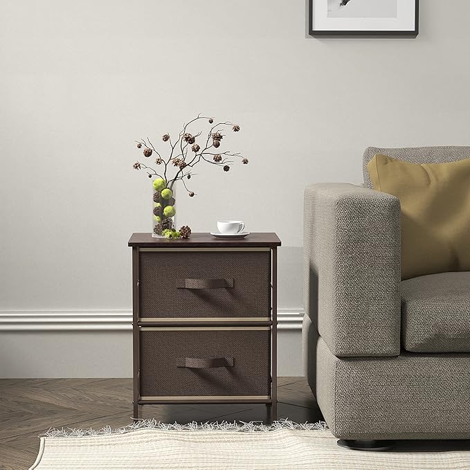 SIMPLE HOUSEWARE 2 Tier Night Stands Dresser