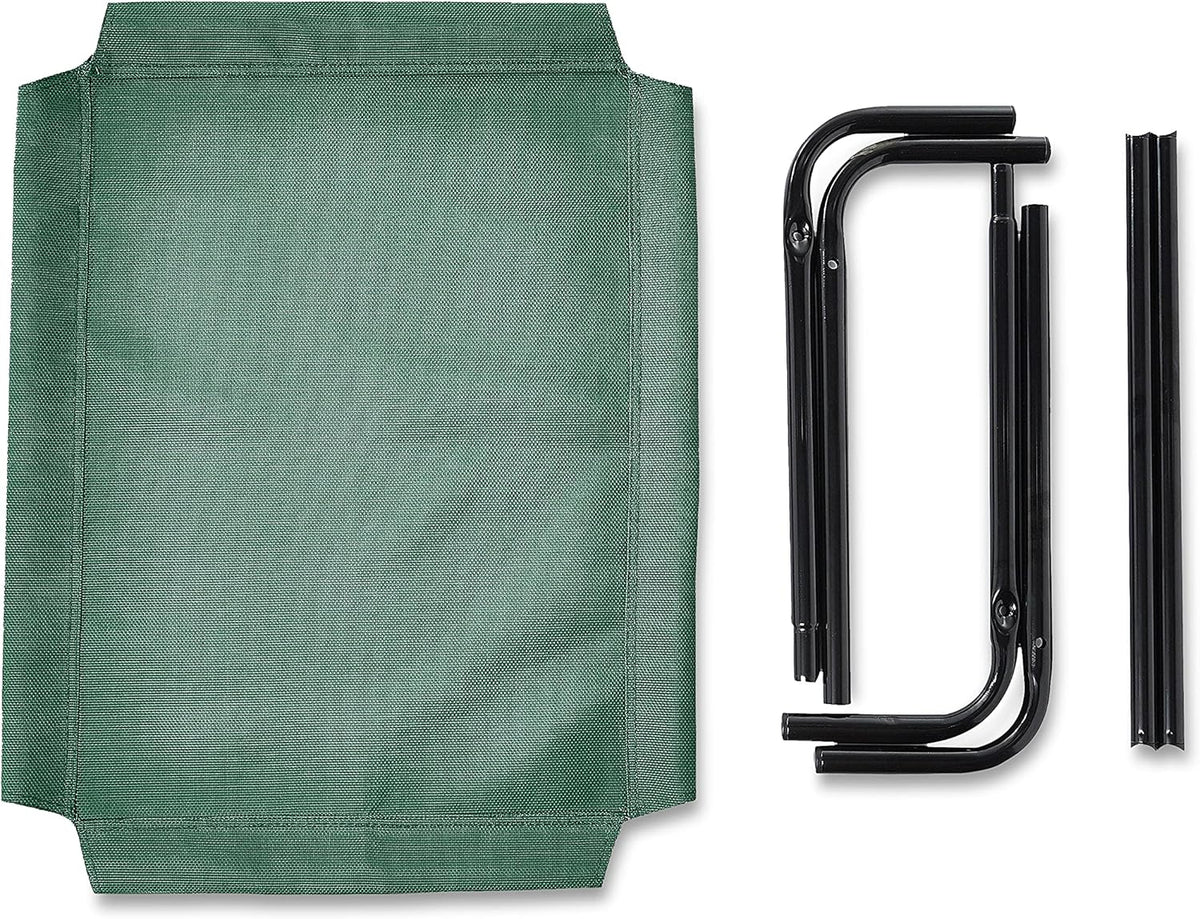 Amazon Basics Cooling Breathable Elevated Dog Bed with Metal Frame for Small Dogs, 36 x 22 x 7.5 Inch, Green