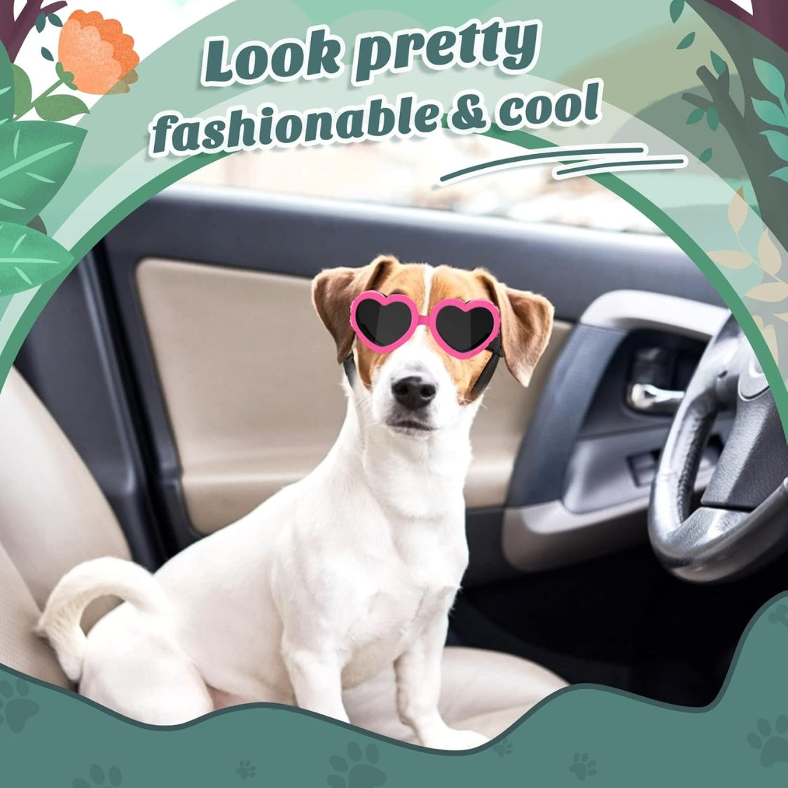 Small Dog Sunglasses UV Protection Heart Shape Dogs Goggles