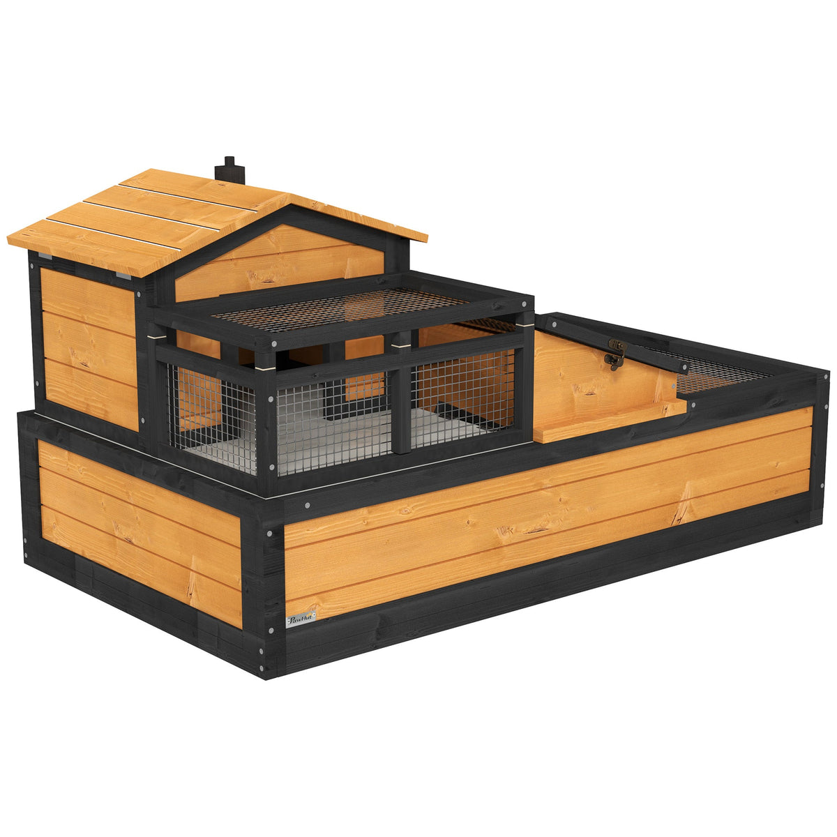 3-Room Tortoise Habitat House w/ Balcony & 2 Stories, 44" x 25.5" x 25", Yellow