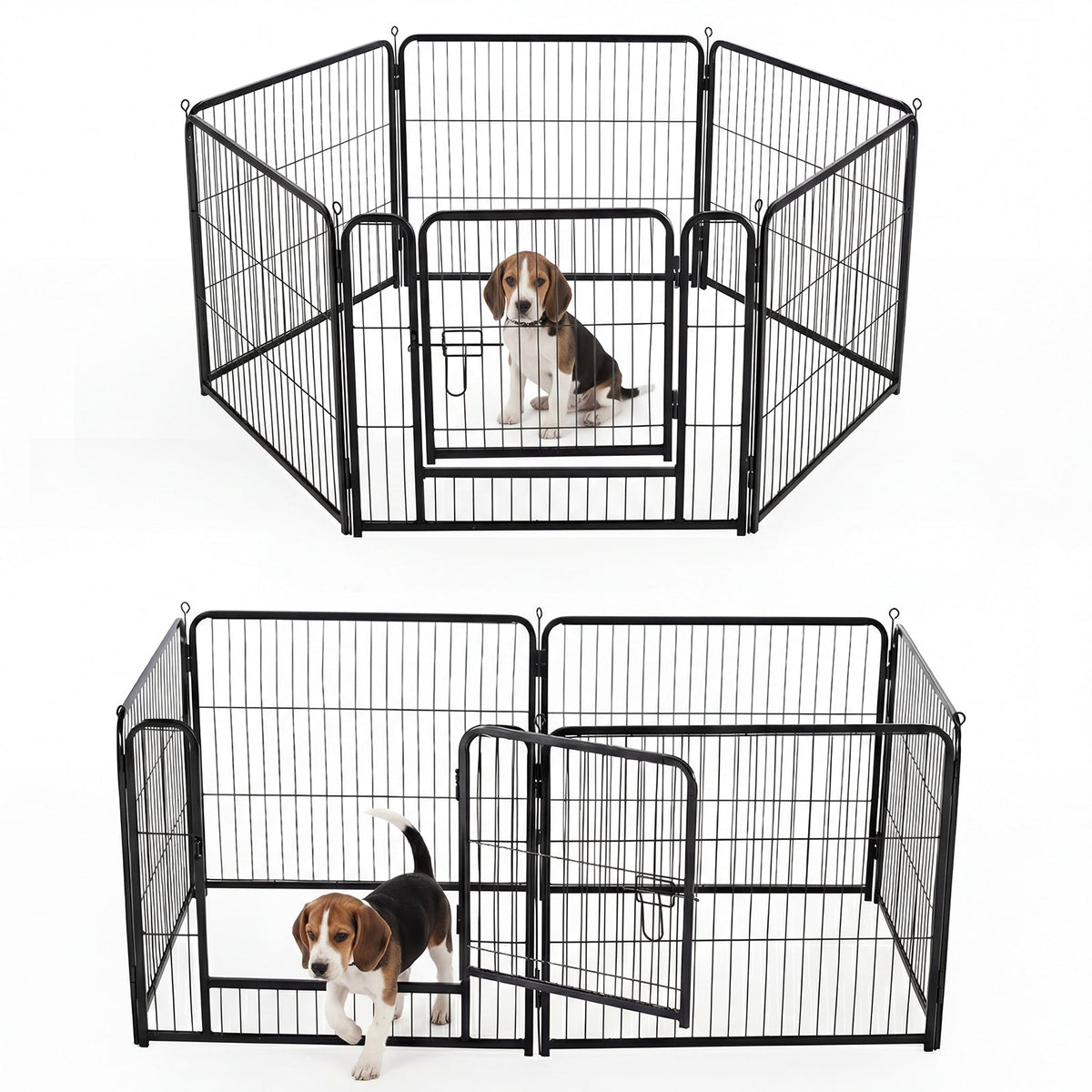 Metal Material, Foldable Pet Fence With A Door, Suitable For Small, Medium And Large-sized Dogs Outdoors