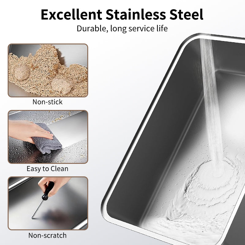 STAINLESS STEEL CAT LITTER BOX BIG SIZE