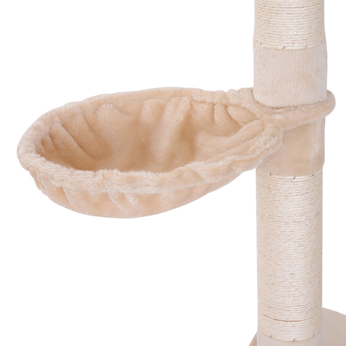 102" Adjustable Height Floor to Ceiling Cat Tree, 5 Level Cat Tower with Scratching Posts, Hammock, Beige