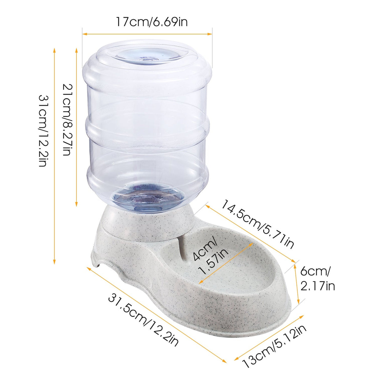 3.5L 1Gal Pet Water Dispenser Self-Dispensing Gravity Pets Water Feeder Automatic Pet Waterer Cat Dog