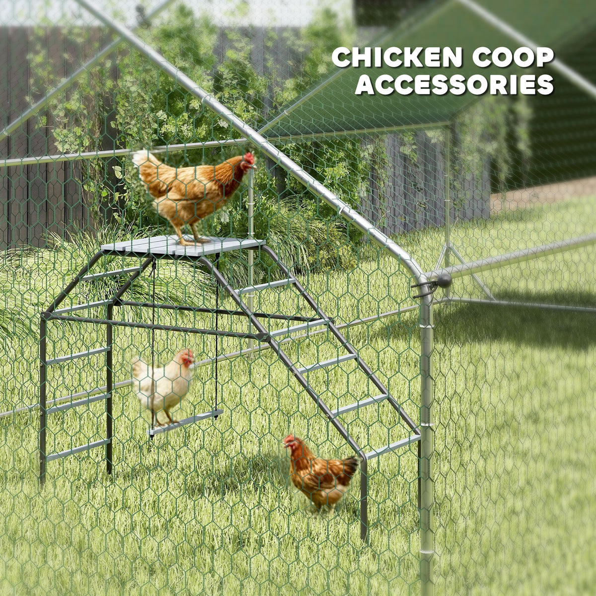 Chicken Coop Perches with Adjustable Swing, 10 Roosting Bars, for Backyard, Farm