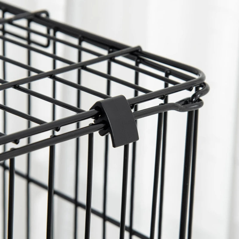 4-Level Small Animal Cage Rabbit Hutch With Universal Lockable Wheels, Slide-out Tray For Bunny, Chinchillas, Ferret, Black