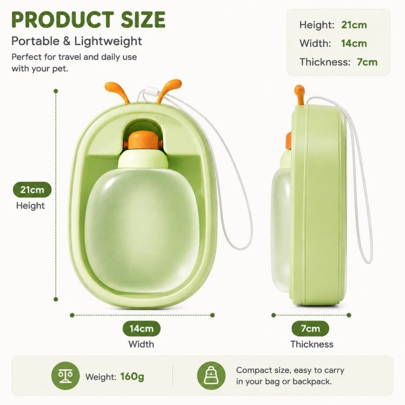 Portable Pet Water Bottle With Cute Antlers  Food Grade, BPA Free, Leak Proof Travel Cup For Dogs, Durable, Easy-to-Clean Outdoor Water Dispenser With Lanyard.
