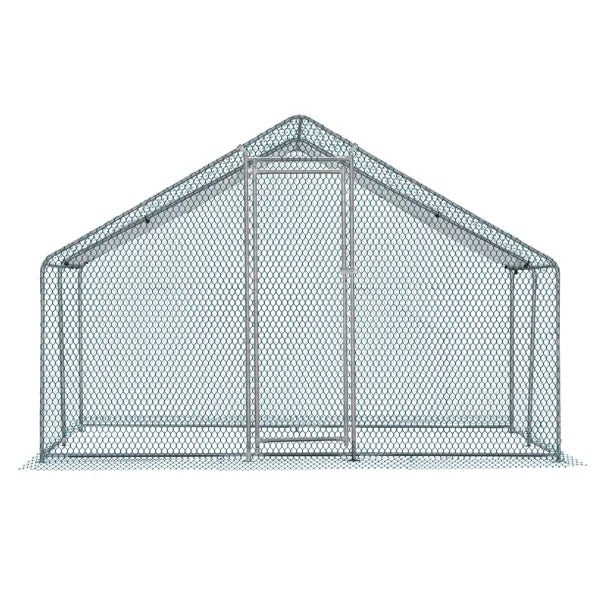10 X 10 Ft Large Metal Chicken Coop, Walk-in Poultry Cage Chicken Hen Run House With Waterproof Cover, Rabbits Cats Dogs Farm Pen For Outdoor Backyard Farm Garden(SAME AS09877689)