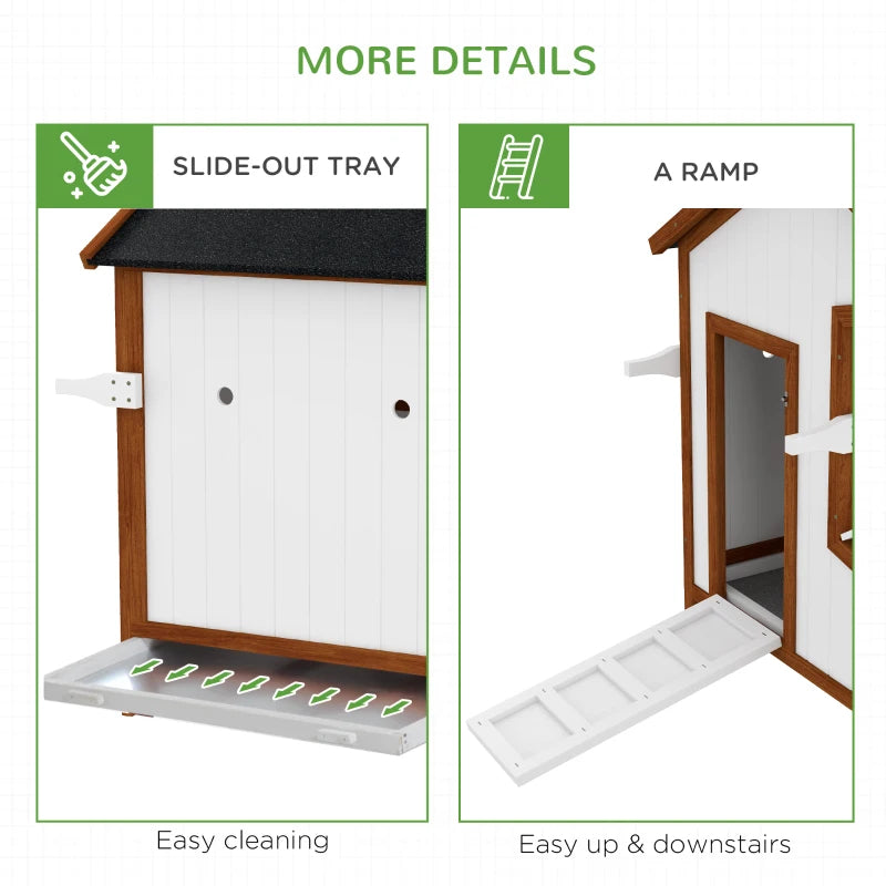 47Chicken Coop, Wooden Chicken House Raised Rabbit Hutch With Waterproof Roof, Nesting Box And Handles For 3-5 Hens, Poultry Cage Portable Hen Pen For Backyard
