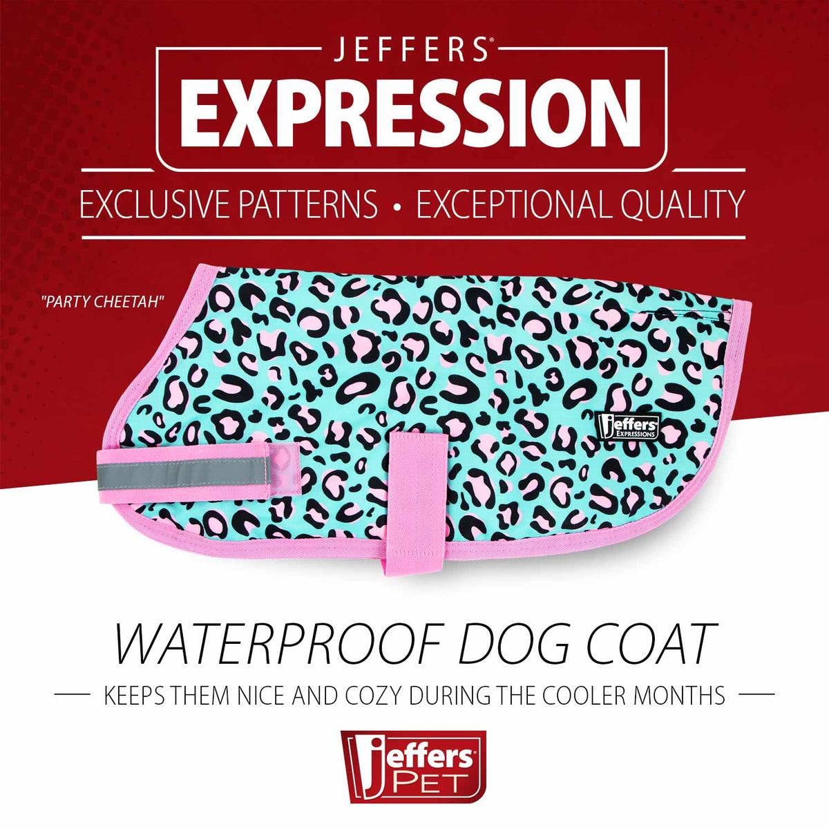 Jeffers Expression 600D Waterproof Ripstop Dog Coat, 240 Gram