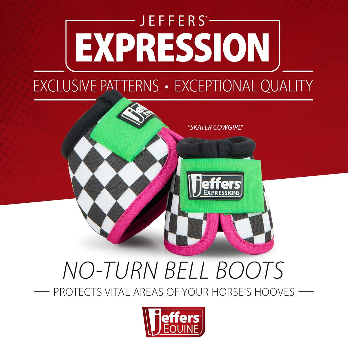 Jeffers Expression No-Turn Bell Boots for Horses, Pair