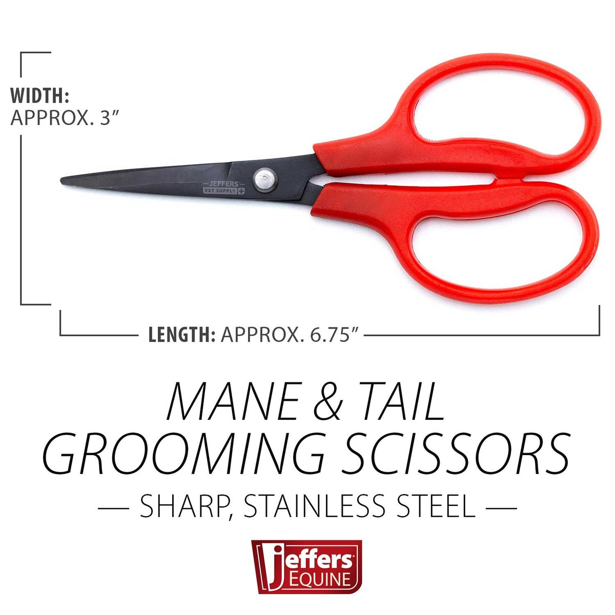 Jeffers Stainless Steel Sharp Grooming Scissors for Horses – Mane, Tail & Braiding Trimming Tool